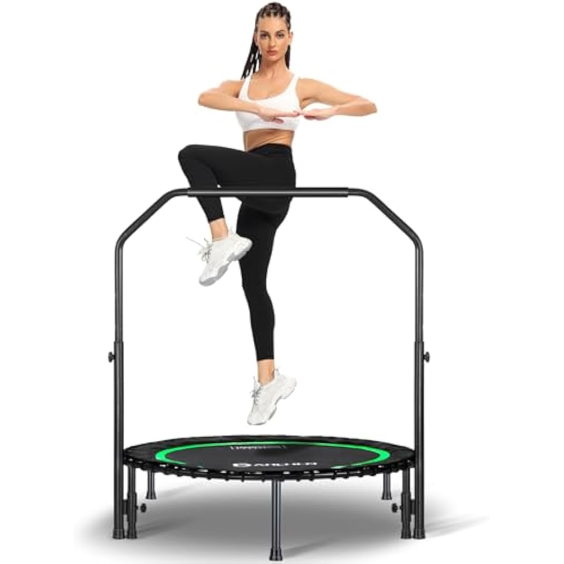 DARCHEN 200 KG Rebounder Trampoline for Adults, Indoor Small Rebounder Exercise Mini Trampoline for Workout Fitness for Quiet and Safely Trampoline Indoor [100 CM]