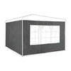 Relaxdays Side Wall Set of 2 H x W 2 x 3 m Gazebo Wall with Window, Waterproof, Side Panels for Gazebos, Grey