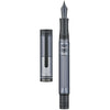 Asvine V200 Titanium Fountain Pen Vacuum Filling, Matte Black Bock Medium Nib Transparent Acrylic Smooth Writing Pen Case Set