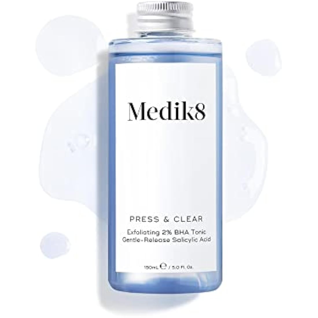 Medik8 Press & Clear Refill - Exfoliating 2% BHA Clarifying Toner - Salicylic & Tranexamic Acid - Reduces Blemishes, Blackheads & Oiliness - 150ml