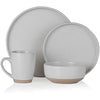 Barbary & Oak BO867007WHT Avena 16 Piece Dinnerware Set, Stoneware, Linen White