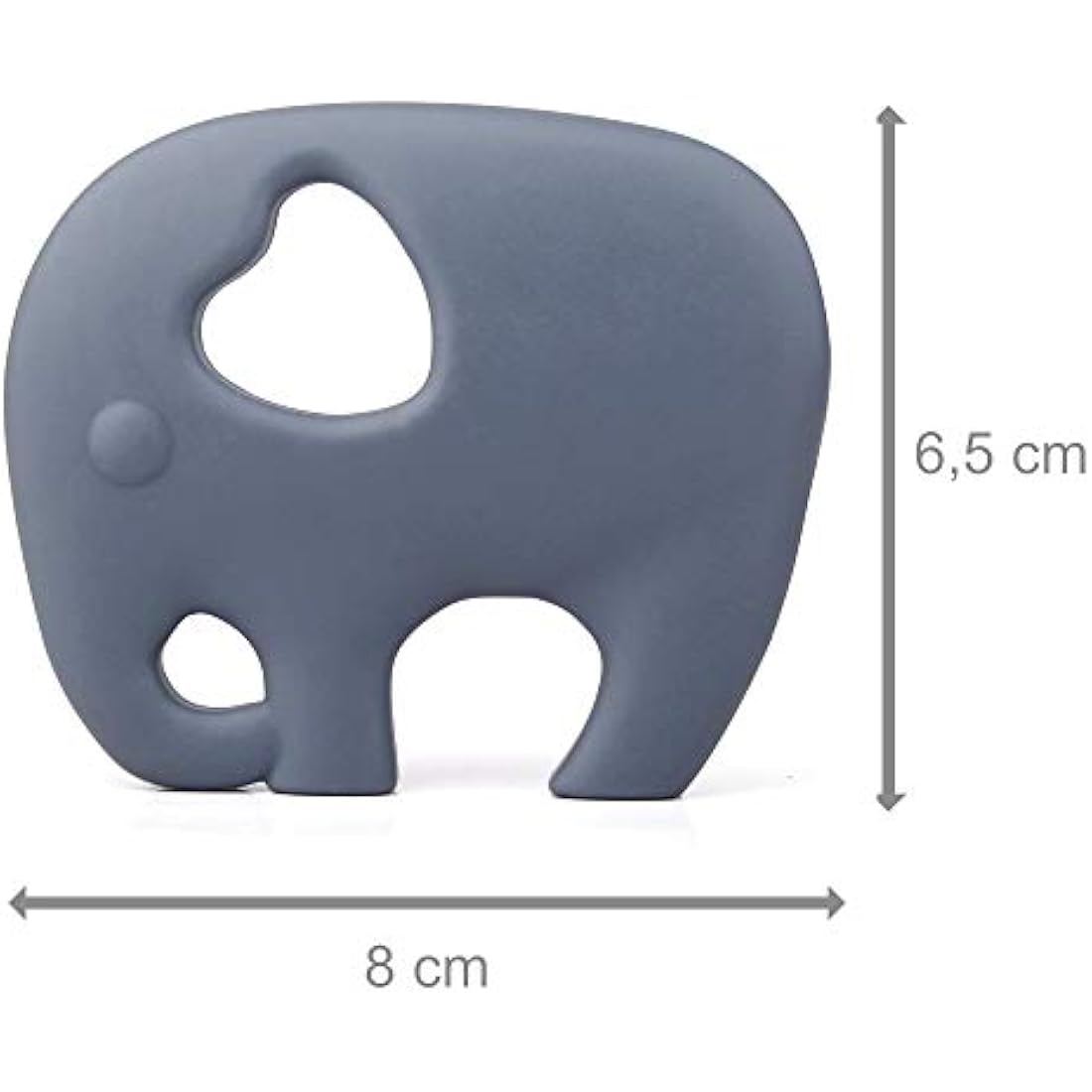 PREMYO Teething Toy for Baby Teether Silicone - Soothes Sore Gum Pain - Easy to Grab BPA Free Elephant Grey