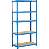 Rhino Racking - 2 Bays - 5 Tier Heavy-Duty Industrial Storage Shelves - Blue - 180x90x45cm
