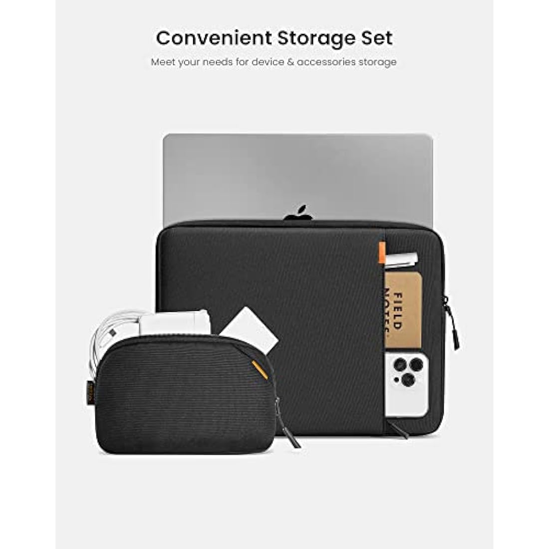 tomtoc 360 Protective Laptop Sleeve Set for 16-inch MacBook Pro M4/M3/M2/M1 Pro/Max A3403 A3186 A2991 A2780 A2485 2024-2019, Dell XPS 16 Plus Laptop, Water-Resistant MacBook Case with Accessory Pouch