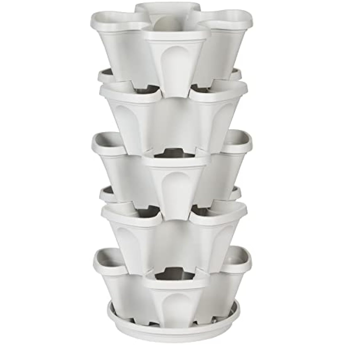 Mr. Stacky MSSP-MG5 5 Tier Stackable Strawberry, Herb, Flower, and Vegetable Planter - Vertical Garden Indoor / Outdoor
