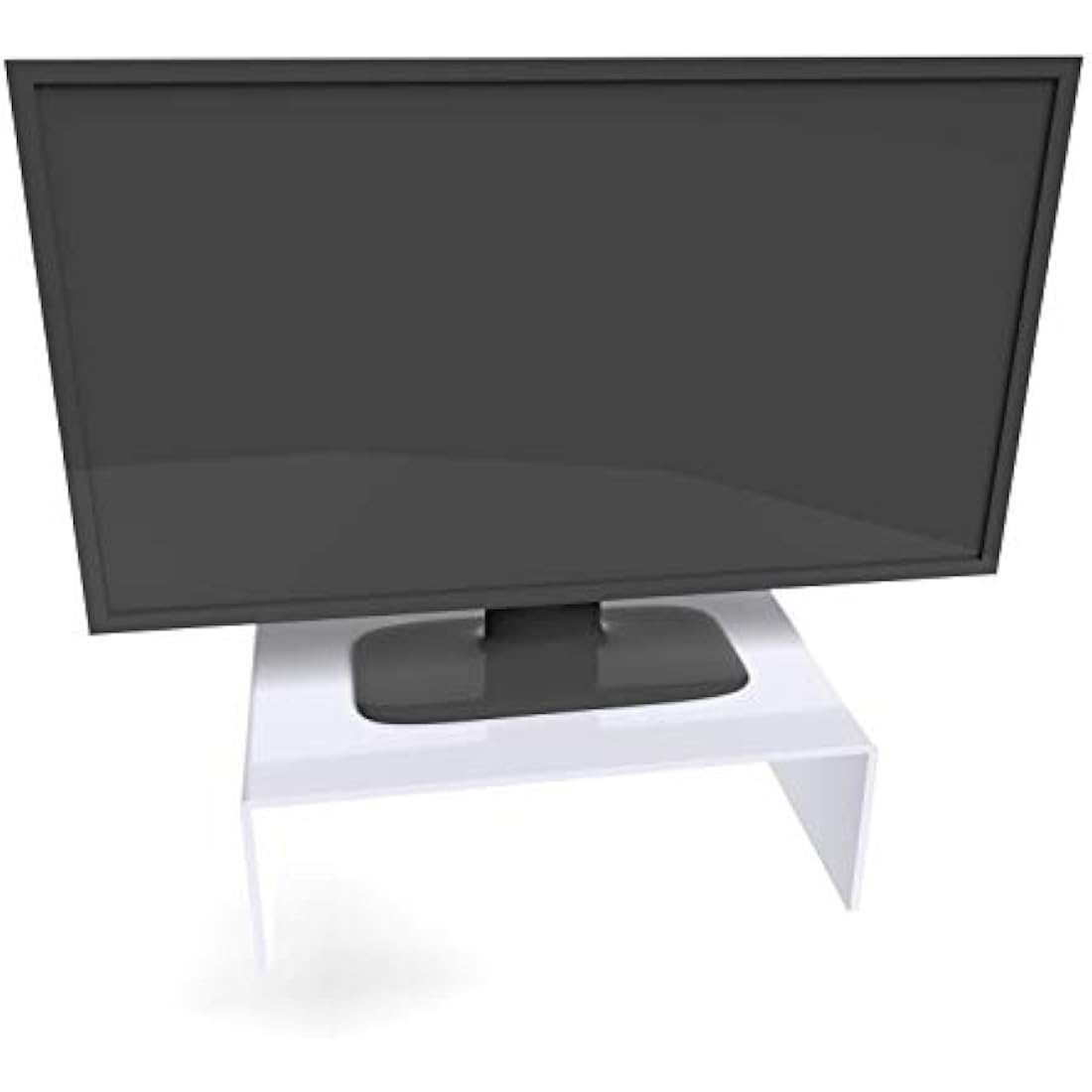 Monitor/TV Riser Display Stand Gloss Acrylic (White)