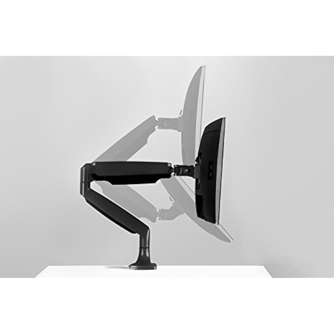 Mount-It! Single Monitor Arm Desk Mount | Gas Spring Monitor Arm | Full Motion Articulating Height Adjustable | Fits 21 22 23 24 27 30 32 Inch VESA Compatible Computer Screen | Clamp and Grommet Base
