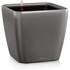 Lechuza Self Watering Plant Pot QUADRO LS 50 Garden Flower Indoor and Outdoor Plastic Planter with Drainage Hole H47 L50 W50 cm Charcoal Metallic