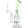 Glass Honeycomb Bong Handmade Water Pipe Perc Wax 14.4mm Bongs with Quartz Banger Cap Bowl for Bongs (Green)
