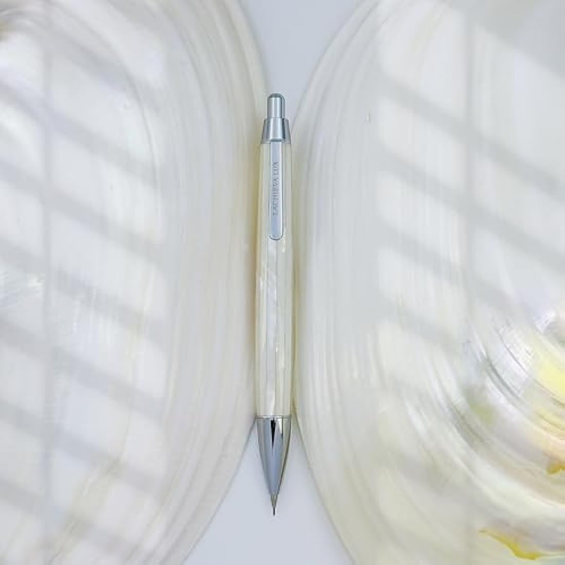 LACHIEVA LUX Mother of Pearl Mechanical Pencil 0.7mm, Elegant Metal Pencil for Drawing and Sketching, Includes 12 Lead Refills