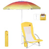 Nice C Beach Chair, Camping chair, Beach Chairs for Adults, with UPF 50 Umbrella and Cooler Bag, High Back, Cup Holder,Carry Bag,Heavy Duty, Outdoor(1 pack yellow)