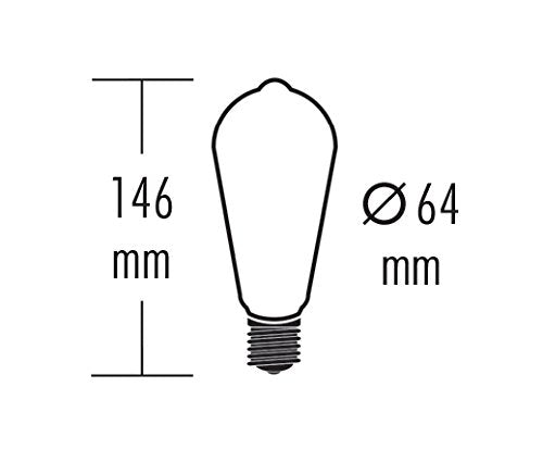 greenandco E27 ST64 LED Vintage Fflament Bulb 5W Replaces 35W 400lm 2000K Extra Warm White 360 230V, no Flicker, not dimmable, 4-Pack
