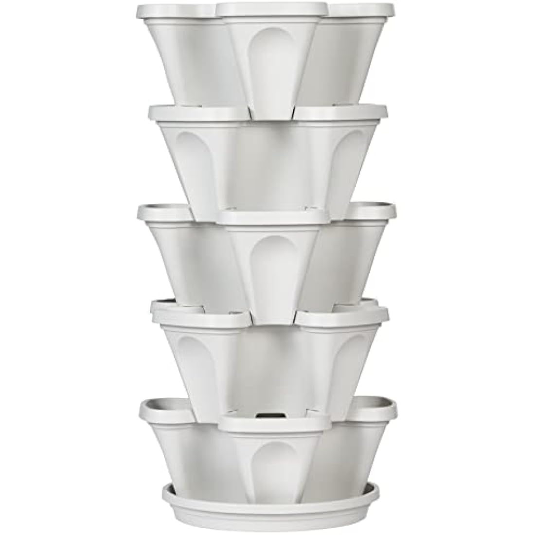 Mr. Stacky MSSP-MG5 5 Tier Stackable Strawberry, Herb, Flower, and Vegetable Planter - Vertical Garden Indoor / Outdoor