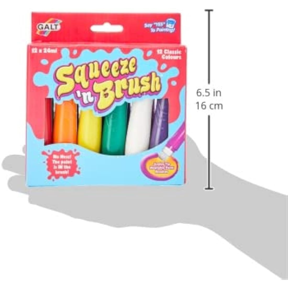 Galt Toys, Squeeze 'n Brush - 12 Classic Colours, Brush Tipped Paint Pens, Ages 3 Years Plus