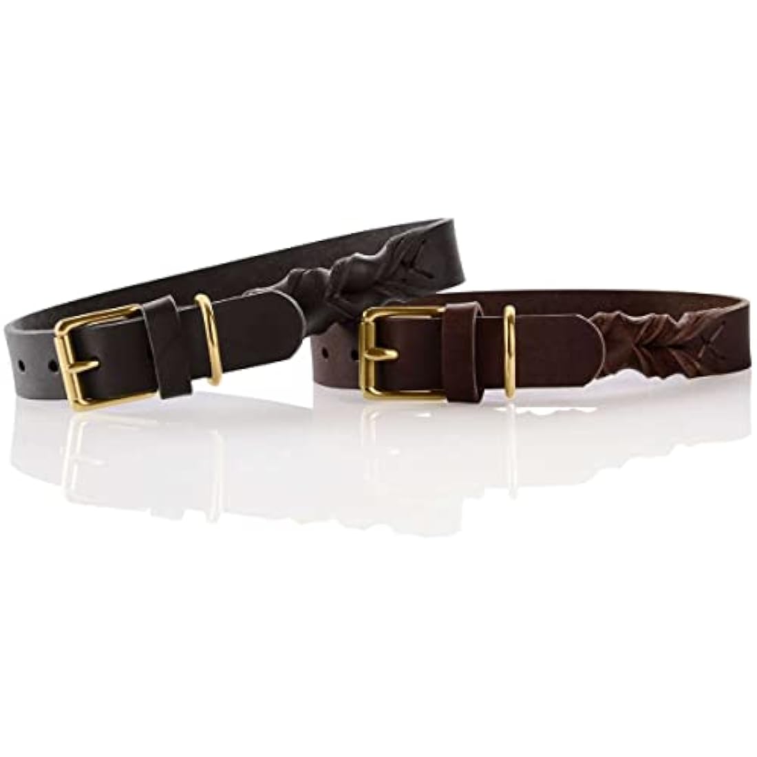 HUNTER Sansibar Solid Dog Collar Leather Heavy Duty Grippy Braided 45 (S-M) Black