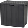 Keter City 113L Outdoor 96% recycled Small Balcony Garden Furniture Storage Box Grey Wood Panel Effect | Fade Free | All Weather Resistant | Safe and Secure | Zero Maintenance | 2 year Warranty