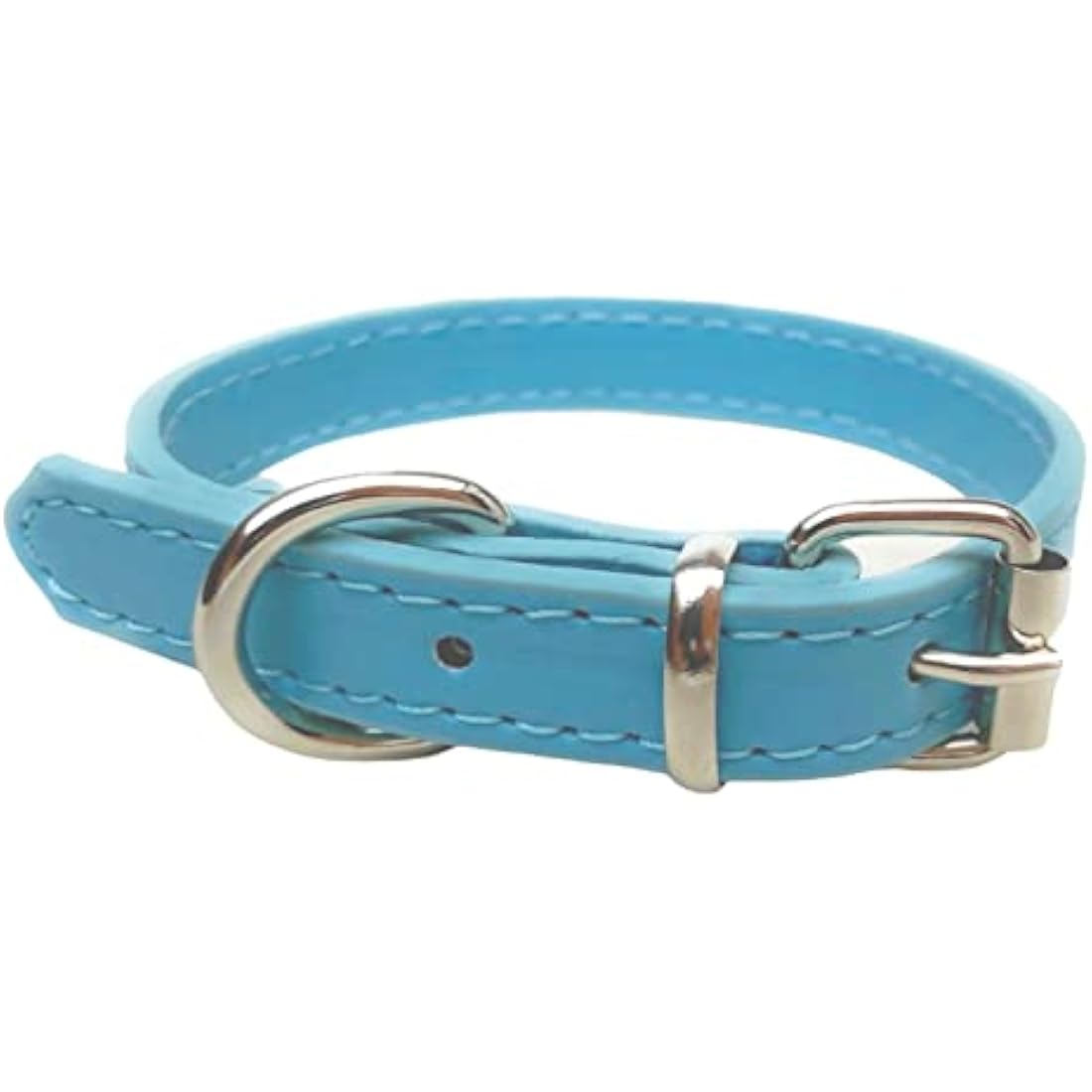 Vibrant Leather Dog Collar for Puppy, Cat, Kitten, Dogs - For Small, Medium, Large & Extra Large Pet Collars (Extra Large (45cm - 55cm Neck), Baby Blue)