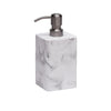 White Marble Style Soap&Lotion Dispenser for Bathroom/Kitchen Sink Refillable Liquid Hand Pump Dish Soap Bottle with Silver Rust-Proof Pump Resin