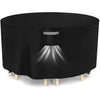 Dokon Garden Furniture Covers Waterproof, Garden Table Cover with Air Vent, Heavy Duty 420D Oxford Fabric Windproof Anti-UV Outdoor Table and Chairs Cover, Patio Set Cover, Round - Ø128 x 71cm