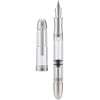 Asvine P36 Titanium Fountain Pen Piston Filling, Extra Fine Nib Clear Transparent Acrylic Smooth Writing Pen Case Set, Torpedo shape