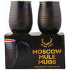 STAGLIFE 16 Oz Pure Copper Tumblers for Drinking Water Cups Mugs Glasses Set of 2, Solid Moscow Mule Hammered Tall Black Tumbler Cup Mug Glass with No Handle, Brushed/Large