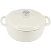 Amazon Basics Round Enameled Cast Iron Covered Dutch Oven, 5.7 L, White