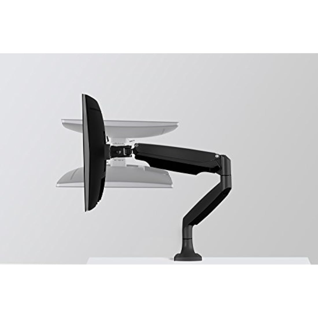 Mount-It! Single Monitor Arm Desk Mount | Gas Spring Monitor Arm | Full Motion Articulating Height Adjustable | Fits 21 22 23 24 27 30 32 Inch VESA Compatible Computer Screen | Clamp and Grommet Base