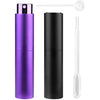 Zingso Refillable Travel Perfume Atomiser Bottles, 2 Pcs 10ml Mini Portable Spray Bottles Refillable Perfume Aftershave Atomiser Empty Travel Bottles with Funnel… (10ml (Black+Dark Purple))