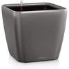 Lechuza Self Watering Plant Pot QUADRO LS 43 Garden Flower Indoor and Outdoor Plastic Planter with Drainage Hole H40 L43 W43 cm Charcoal Metallic