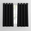 PONY DANCE Black Out Thermal Insulated Curtains 45 Inch Drop for Bedroom Blackout Eyelet Curtains for Bedroom, Kitchen, Short 2 Panels for Room Darkening, W46 X L45, Black