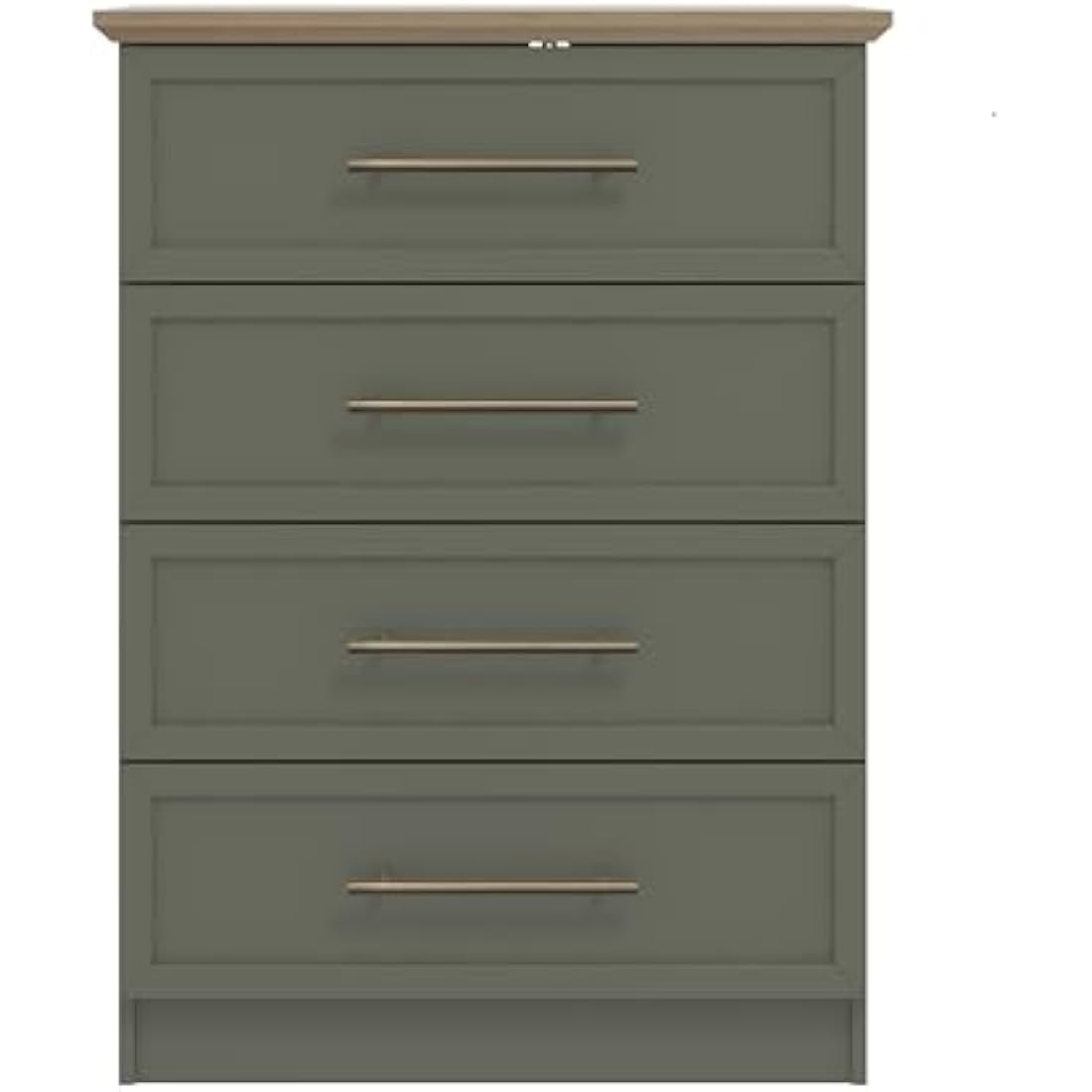 Galano Cleverton 4 Drawer Chest – Storage Cabinet for Bedroom, Hallway, or Entryway – Chest of Drawers & Closet Organizer – Kale Green/Oak Finish