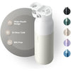 LARQ Bottle Swig Top 34oz - Insulated Stainless Steel Water Bottle with Built-in Silicone Handle | Thermos, BPA Free | Reusable Water Bottle for Sports, Gym, and Travel, Granite White