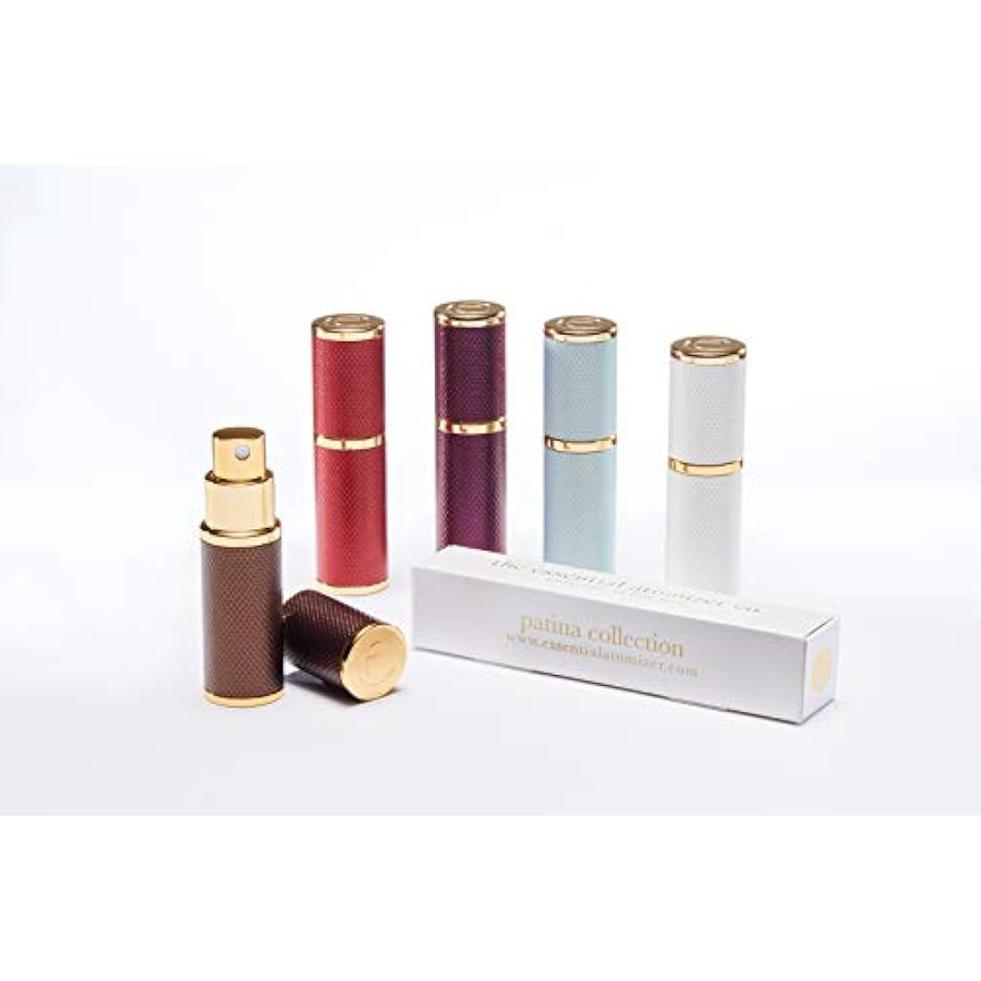 The Essential Atomizer Co. Patina 10ml refillable perfume atomiser with Gift Box. for handbag & travel. (PURPLE)