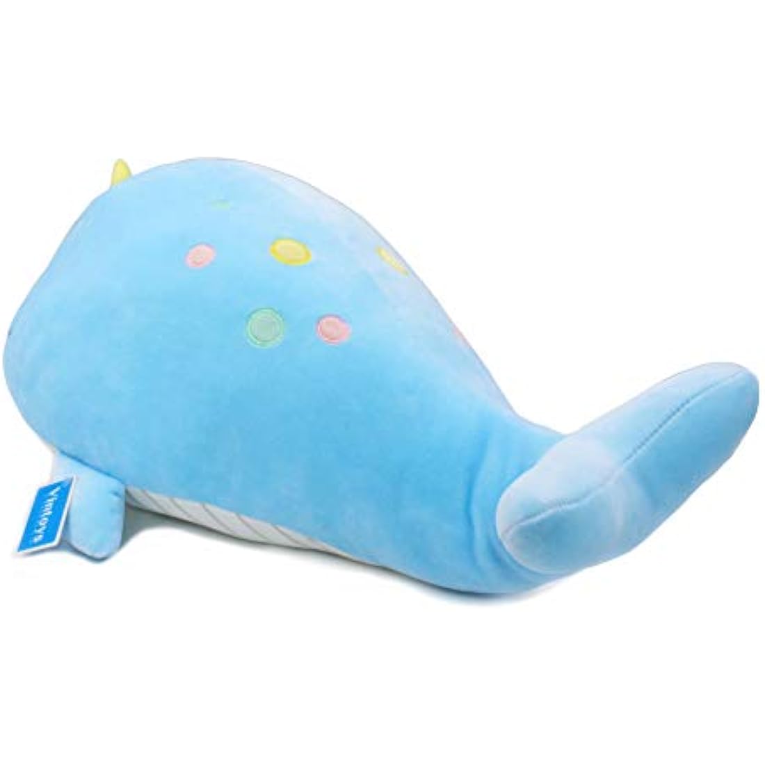 Vintoys Narwhal Unicorn Whale Soft Toy Plush Hugging Pillow Animal Fish Plush Toy Blue 21"