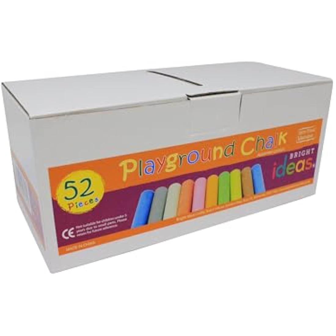 Bright Ideas Giant Colourful Playground Chalk, Assorted, 52 chalks, 10cm, BI8014