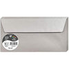 Clairefontaine - Ref 50075C - Pollen Iridescent Adhesive Envelopes (Pack of 20) - DL (110 x 220mm) in Size, 120gsm Paper, Easy-to-Peel Adhesive Strip - Silver