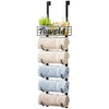 HapiRm Over Door Towel Rack - Towel Storage Rack Wall Mounted with Metal Shelf Basket, 6-Tier Over Door Towel Rail & Bathroom Storage Organiser Towel Holder for Small Bathroom, Camper, Rv