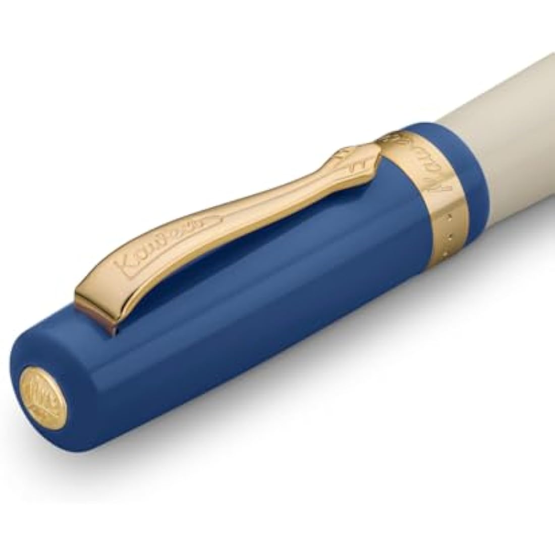 Kaweco STUDENT 50's Rock Fountain Pen I Premium Acrylic Fountain Pen for Ink Cartridges I Nostalgic Fountain Pen in Blue and Cream with Golden Details I Student Pen 16 cm I Nib: M (Medium)