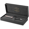 PARKER Sonnet Ballpoint Pen | Premium Metal and Grey Satin Finish with Rose Gold Trim | Medium Point with Black Ink Refill | Gift Box