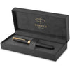 Parker Sonnet Fountain Pen | Matte Black Lacquer with Gold Trim | Medium Nib | Gift Box