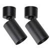 Klighten 2pcs Rotatable Matt Black Round Ceiling Spotlight, GU10 Socket, Aluminum Surface Mounted, 55x140mm