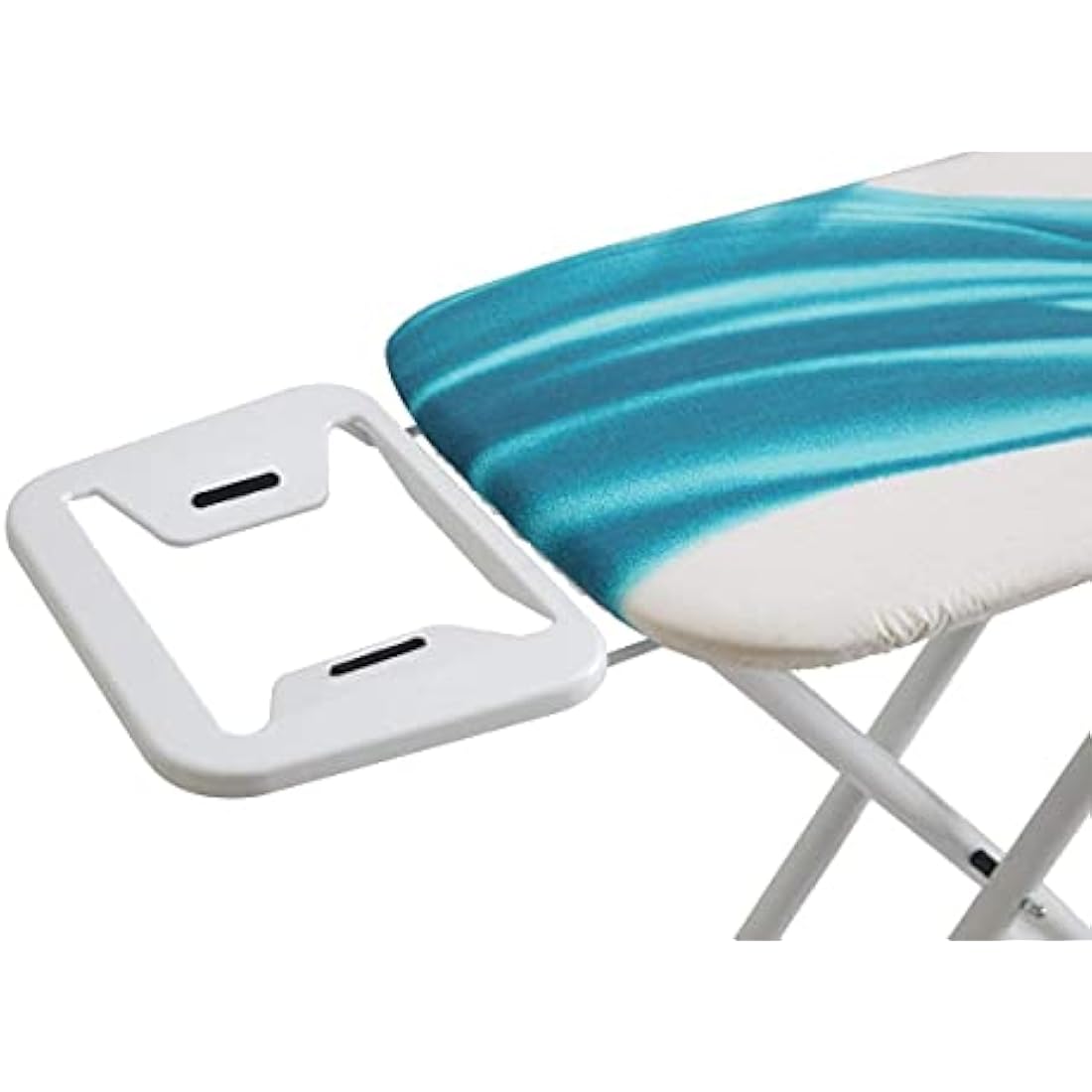 Mabel Home Adjustable Height, Deluxe, 4-Leg, Ironing Board, Additinoal Cover, Foldable, Collapsible, Space Savier Ironing Table, Blue/White Patterned