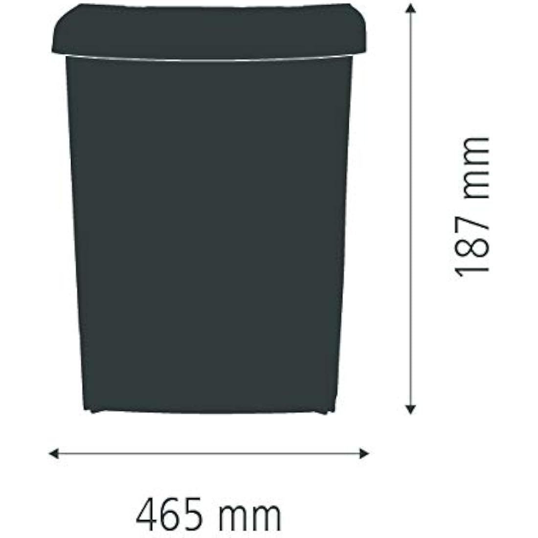 Brabantia Built-in 10L Inside Cupboard Bin (Black) Removable Inner Bucket, Easy to mount, Auto closing, Under Sink Rubbish/Food Waste/Carrier Bag Tidy Storage