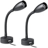 Obeaming 12V LED Dimmable Reading Light, Bedside Reading Lamp with USB Charger Flexible Gooseneck Wall Lamp for Camper Van Caravan Motorhome Truck Boat Interior Lighting, DC12V 24V 2Pack