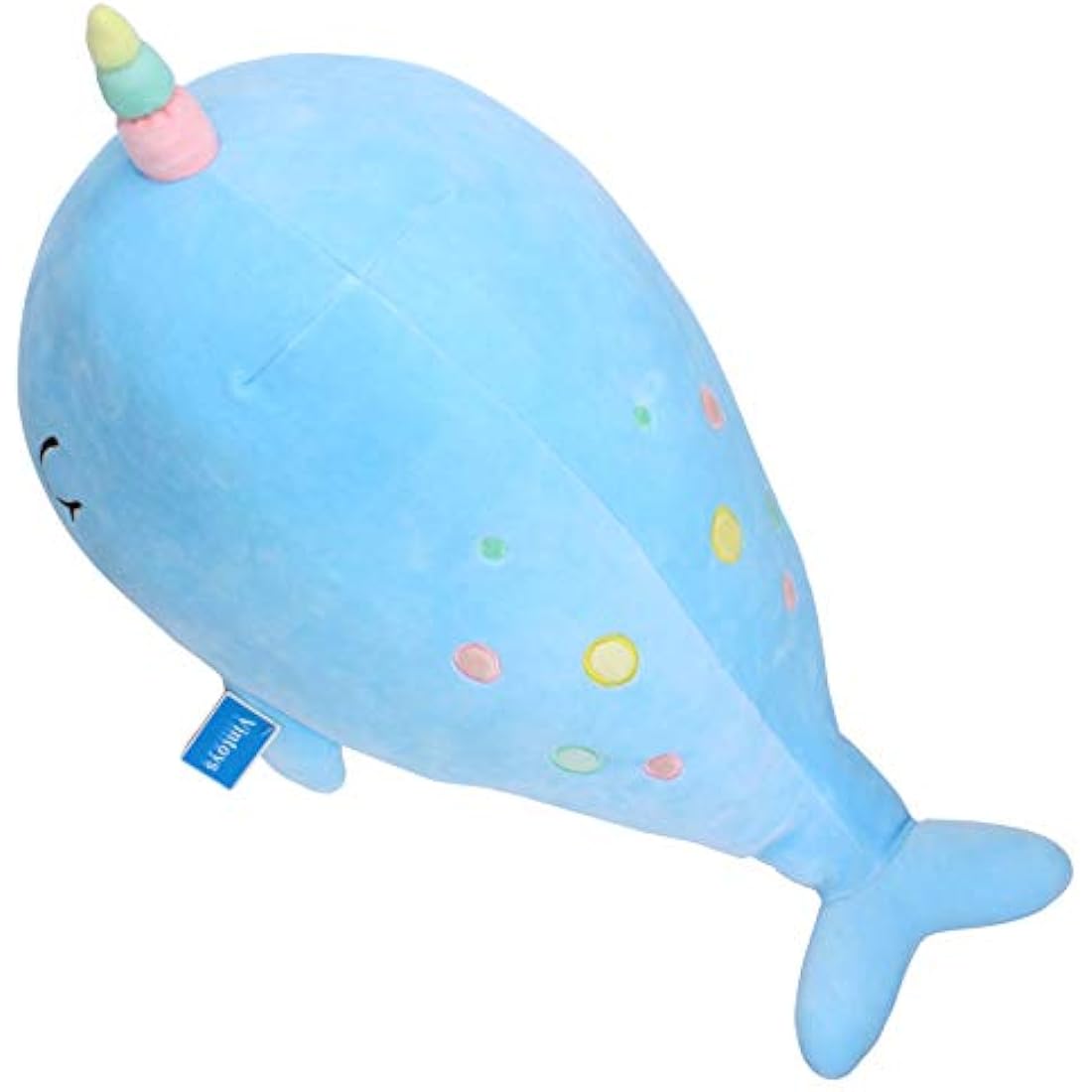 Vintoys Narwhal Unicorn Whale Soft Toy Plush Hugging Pillow Animal Fish Plush Toy Blue 21"