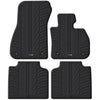 TRAVALL Rubber Car Mats (set of 4) compatible with BMW 2 Series (2014-2021) Heavy Duty Floor Mats Moulded Premium Mats Easy Clean Black with Clips - Anti Slip All-Weather Protection