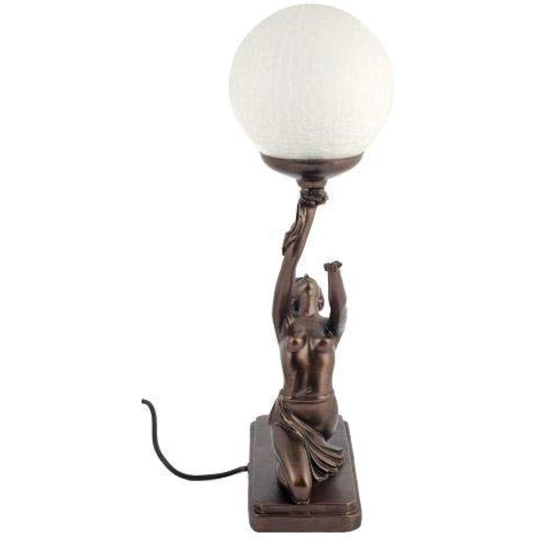 Art Deco Bronze Lighting Nora Kneeling Lamp Figure