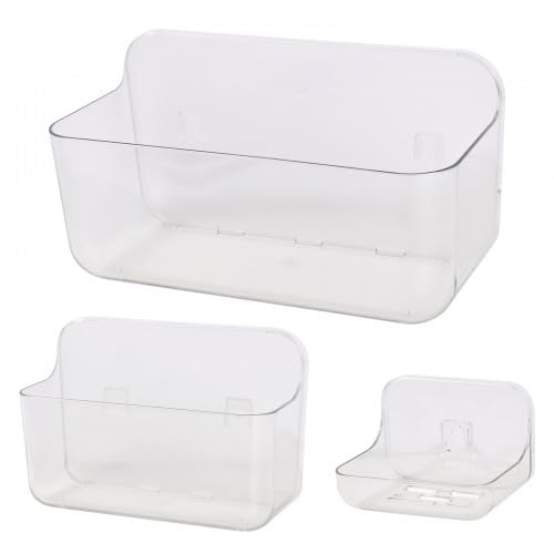 Godneei 3-Pack Plastic Shower Caddy, Shower Caddy No Drill for Bathroom Shelves No Drilling