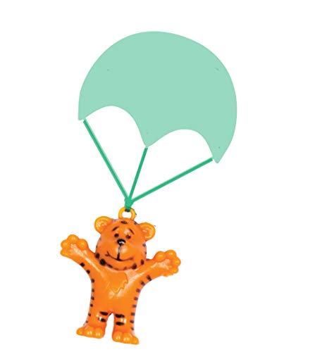 Baker Ross AV162 Mini Animal Parachute Toys - Pack of 8, Kids Jungle Themed Party Bag Fillers For kids Imaginative Play, Flying and Racing