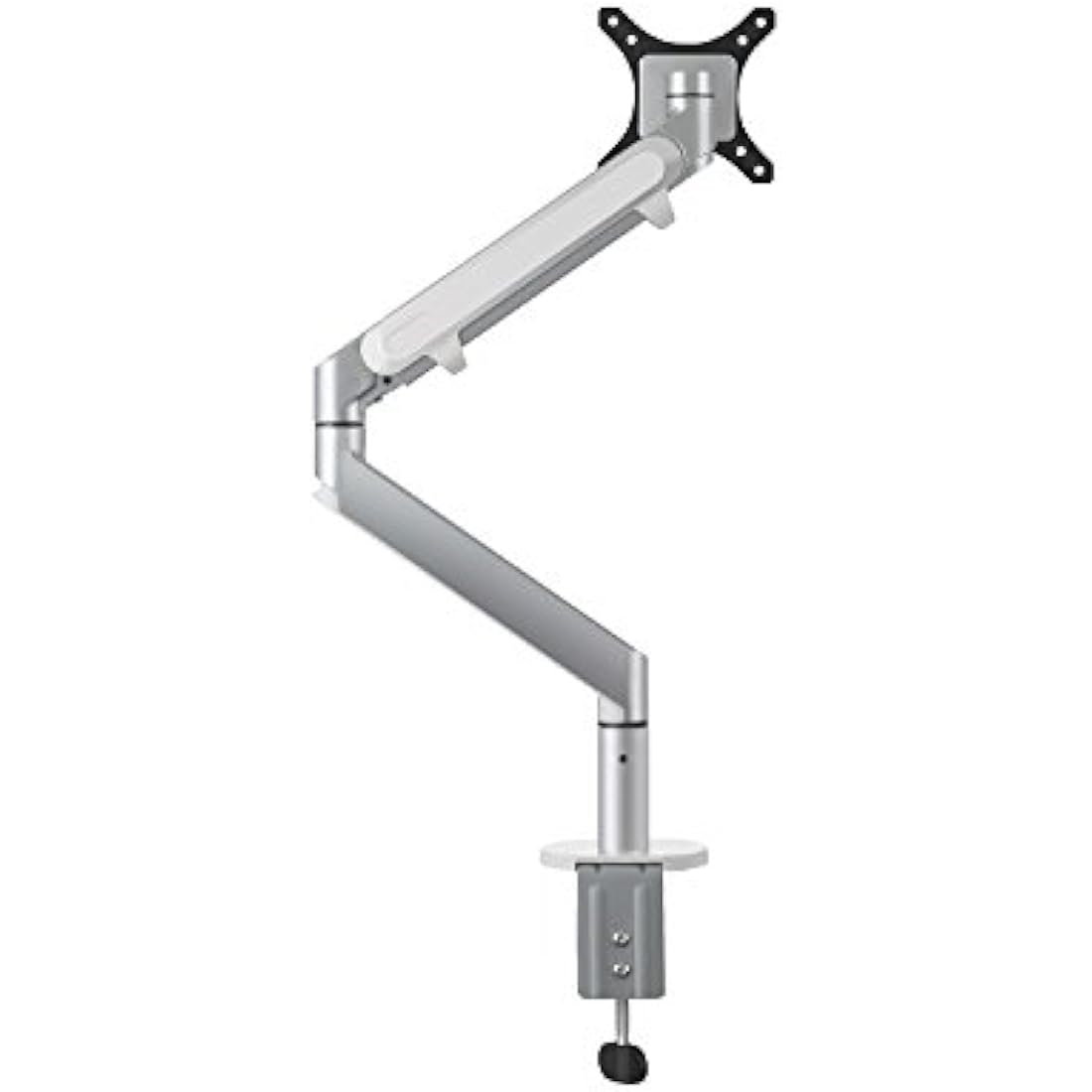 ThingyClub® Single Gas Spring LCD Arm Desk VESA Bracket & Monitor Arm Stand for 10"-27" Screens: Tilt up 90° /down 85°, Swivel left/right 180°, 360° Rotation (Single Arm - Silver)